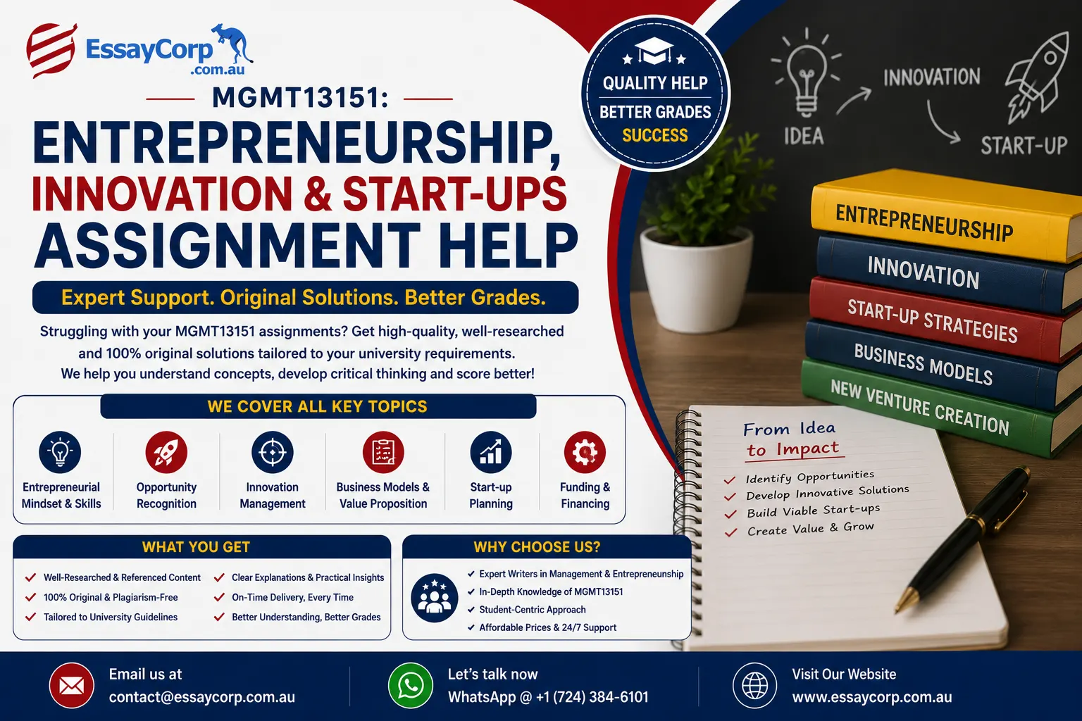 MGMT13151: Entrepreneurship, Innovation and Start-ups Assignment Help